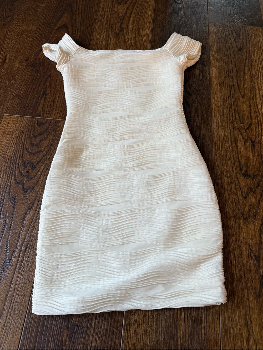 Brat Star Off-Shoulder Mini Dress in White